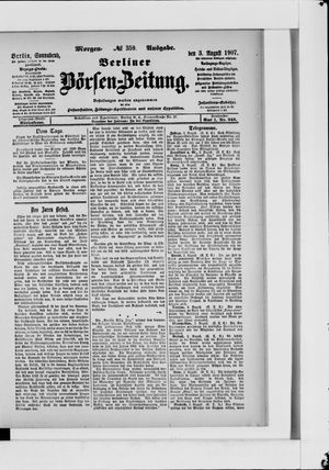 Berliner Börsen-Zeitung on Aug 3, 1907