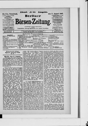 Berliner Börsen-Zeitung on Aug 3, 1907