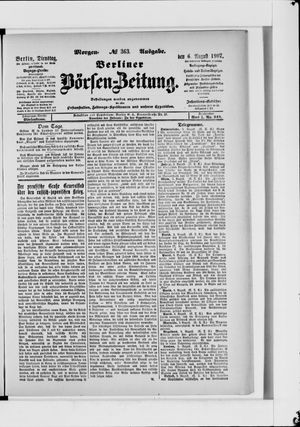 Berliner Börsen-Zeitung vom 06.08.1907