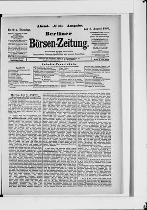 Berliner Börsen-Zeitung vom 06.08.1907