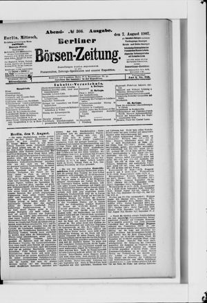 Berliner Börsen-Zeitung vom 07.08.1907