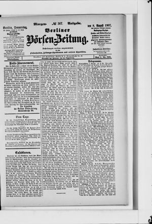 Berliner Börsen-Zeitung vom 08.08.1907