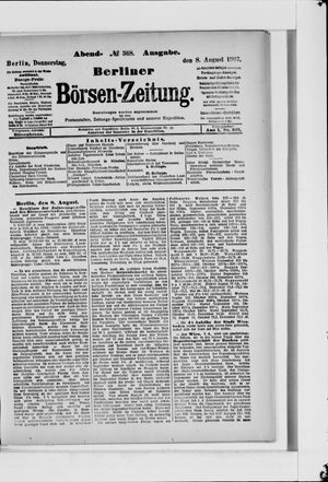 Berliner Börsen-Zeitung vom 08.08.1907