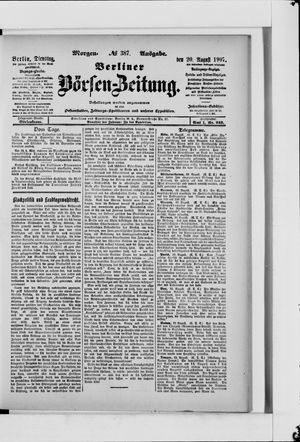 Berliner Börsen-Zeitung vom 20.08.1907