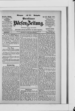 Berliner Börsen-Zeitung vom 23.08.1907