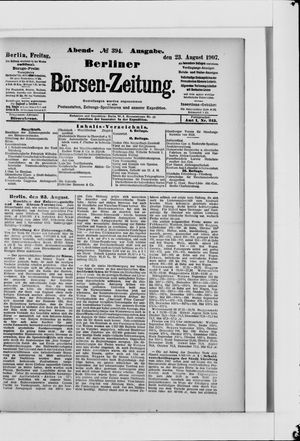 Berliner Börsen-Zeitung vom 23.08.1907