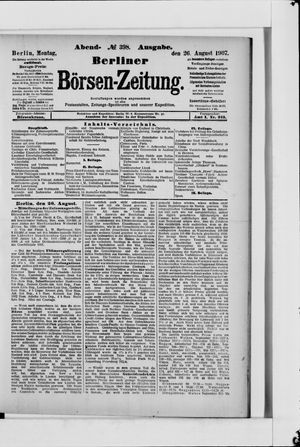 Berliner Börsen-Zeitung on Aug 26, 1907