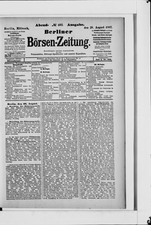 Berliner Börsen-Zeitung vom 28.08.1907