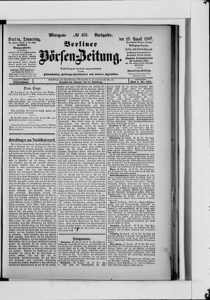 Berliner Börsen-Zeitung on Aug 29, 1907