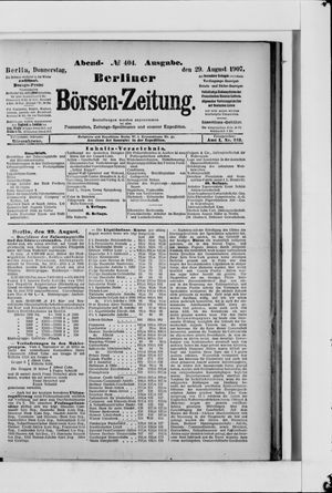 Berliner Börsen-Zeitung vom 29.08.1907