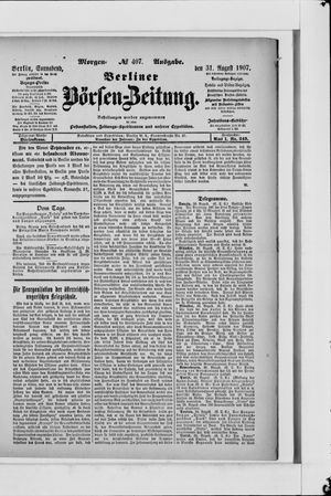 Berliner Börsen-Zeitung vom 31.08.1907