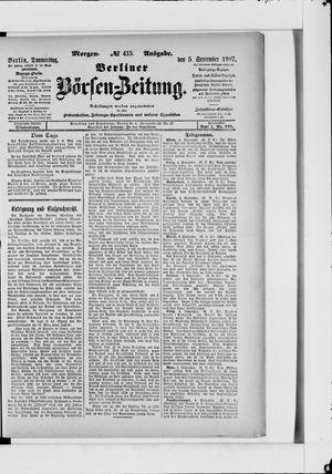 Berliner Börsen-Zeitung vom 05.09.1907