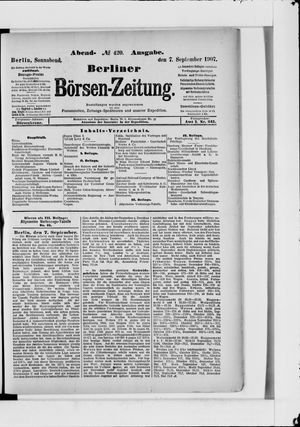 Berliner Börsen-Zeitung vom 07.09.1907
