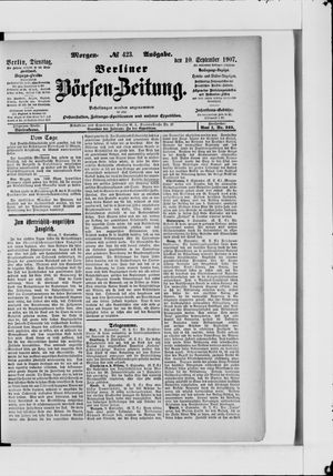 Berliner Börsen-Zeitung vom 10.09.1907