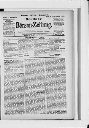 Berliner Börsen-Zeitung vom 11.09.1907