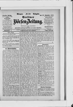 Berliner Börsen-Zeitung vom 13.09.1907