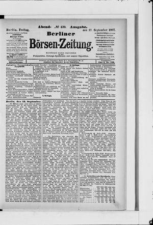 Berliner Börsen-Zeitung vom 13.09.1907
