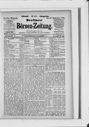 Berliner Börsen-Zeitung vom 18.09.1907