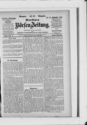 Berliner Börsen-Zeitung vom 19.09.1907