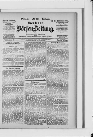 Berliner Börsen-Zeitung vom 25.09.1907