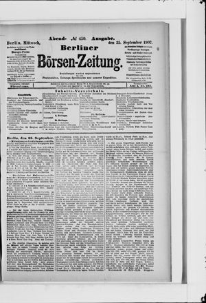 Berliner Börsen-Zeitung vom 25.09.1907