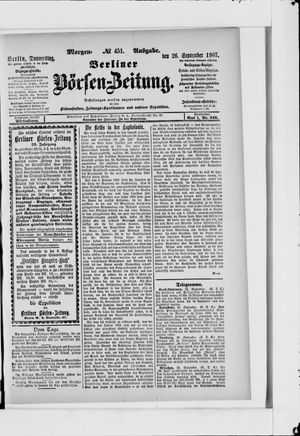 Berliner Börsen-Zeitung vom 26.09.1907