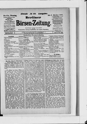 Berliner Börsen-Zeitung vom 01.10.1907