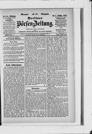 Berliner Börsen-Zeitung vom 02.10.1907