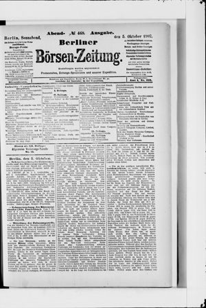 Berliner Börsen-Zeitung vom 05.10.1907