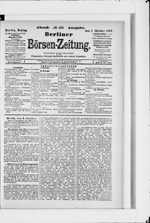 Berliner Börsen-Zeitung vom 07.10.1907