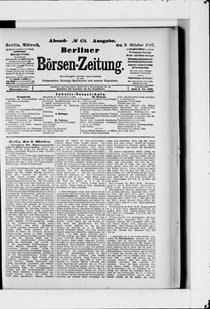 Berliner Börsen-Zeitung vom 09.10.1907