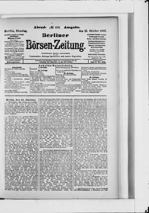 Berliner Börsen-Zeitung vom 15.10.1907
