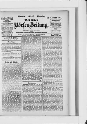 Berliner Börsen-Zeitung vom 16.10.1907