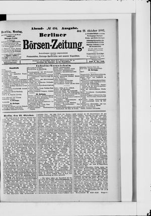 Berliner Börsen-Zeitung vom 21.10.1907