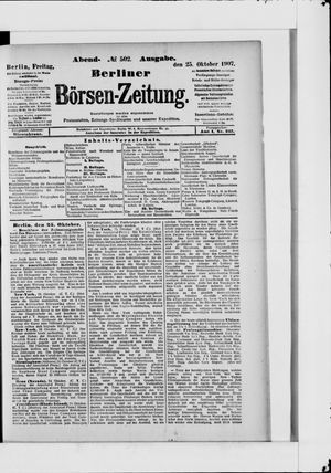 Berliner Börsen-Zeitung vom 25.10.1907