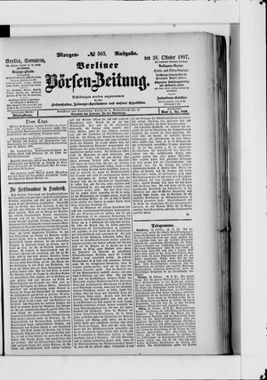 Berliner Börsen-Zeitung vom 26.10.1907