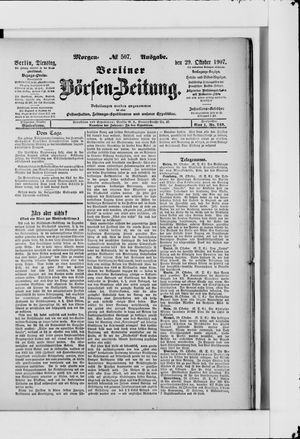 Berliner Börsen-Zeitung vom 29.10.1907