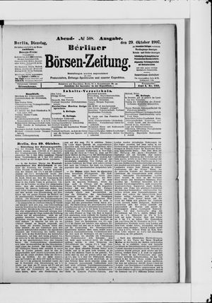 Berliner Börsen-Zeitung vom 29.10.1907