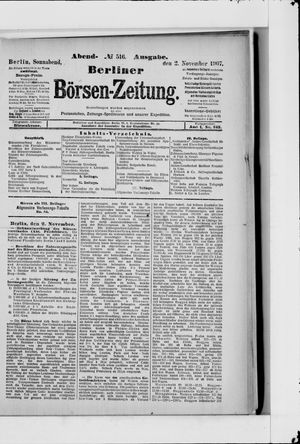 Berliner Börsen-Zeitung vom 02.11.1907
