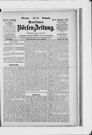 Berliner Börsen-Zeitung vom 05.11.1907