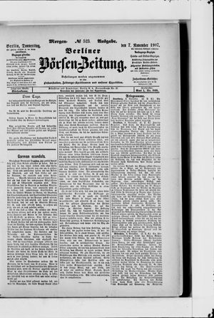 Berliner Börsen-Zeitung vom 07.11.1907