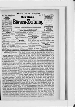 Berliner Börsen-Zeitung vom 09.11.1907