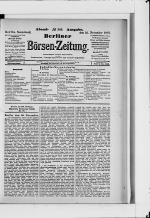 Berliner Börsen-Zeitung vom 16.11.1907