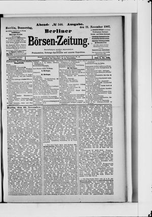 Berliner Börsen-Zeitung vom 21.11.1907