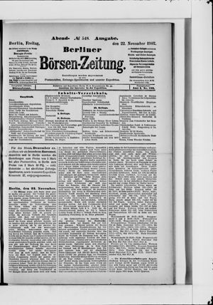 Berliner Börsen-Zeitung vom 22.11.1907