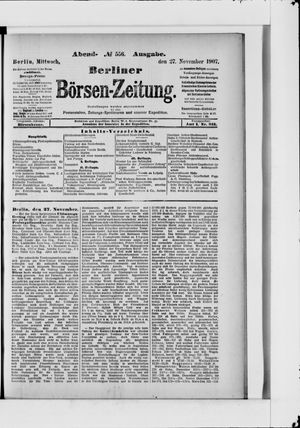 Berliner Börsen-Zeitung vom 27.11.1907