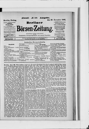 Berliner Börsen-Zeitung vom 29.11.1907