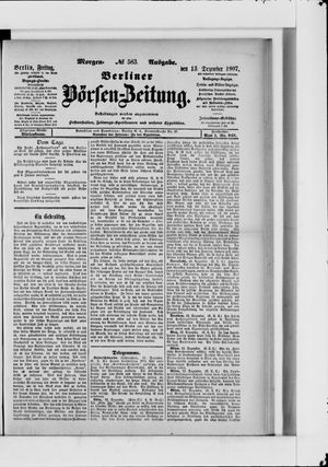 Berliner Börsen-Zeitung on Dec 13, 1907