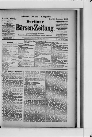 Berliner Börsen-Zeitung vom 23.12.1907