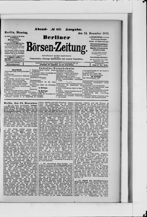 Berliner Börsen-Zeitung vom 24.12.1907